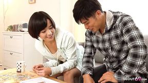 Teen Asian girl gets creampie from classmate after squirting