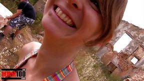 Redhead takes it in her tight &mdash;  hot little ass&#x1F351;