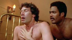 Juicy tight retro bisexual milf satisfies two hairy dicks at the same time