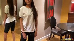 JohnTronX - Slim tattooed Asian amateur gets pounded and creampied hard