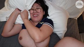Sexy Asian Girlfriend Tofu Needs Cock During Halloween Costume Party