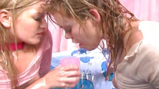 Hardcore movie of amateur small tits American lesbians Gia Paloma and Heather Gables masturbating