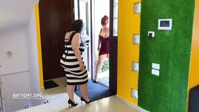 Dirty mess full figured BBW with huge chocolate tits