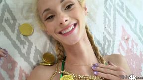 Hot blondie pleases hard cock with her tight asshole